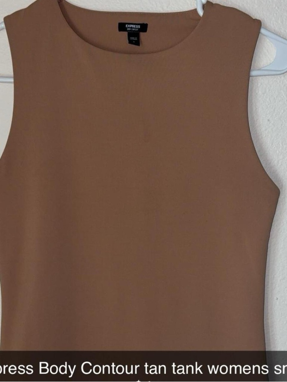 Express Sleeveless Sculpting Tank Top in Tan Brown